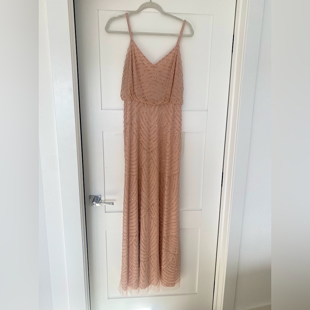 NWT Adrianna Papell Art Deco Beaded Blouson Gown